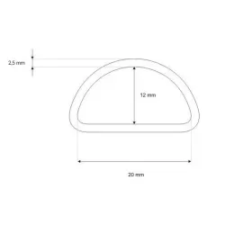 Półkole metalowe srebrne 20 mm - 10 sztuk - Tekstylek.pl