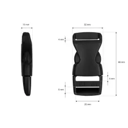 Klamra plastikowa odzieżowa „Classic” 25 mm - 100 sztuk