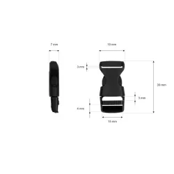 Klamra plastikowa odzieżowa  „classic” 15 mm - 10 sztuk